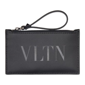발렌티노 Valentino Garavani Black VLTN Card Holder 231807M163002