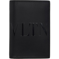 발렌티노 Valentino Garavani Black VLTN Card Holder 231807M163007