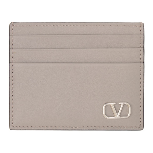  발렌티노 Valentino Garavani Gray Mini Vlogo Singature Card Holder 231807M163011