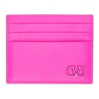 발렌티노 Valentino Garavani Pink VLogo Card Holder 231807M163012