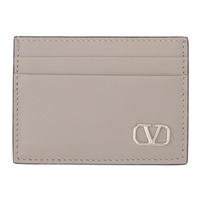 발렌티노 Valentino Garavani Gray Mini Vlogo Singature Card Holder 231807M163014