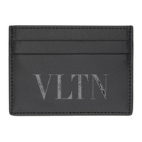 발렌티노 Valentino Garavani Black VLTN Card Holder 231807M163023