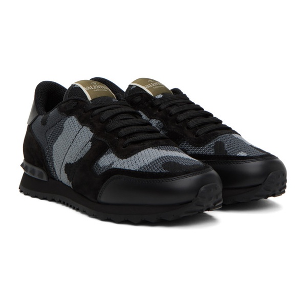  발렌티노 Valentino Garavani Black Rockrunner Sneakers 231807M237116