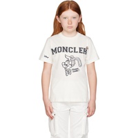 몽클레어 Moncler Enfant Kids White Flocked T-Shirt 231815M703028