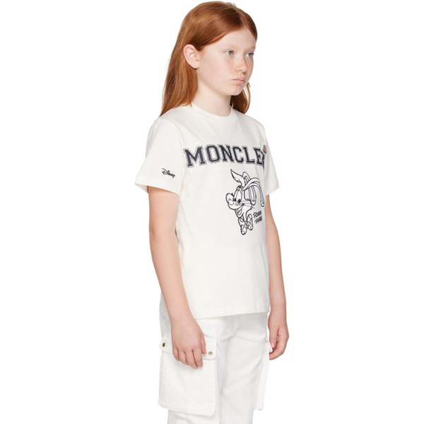 몽클레어 몽클레어 Moncler Enfant Kids White Flocked T-Shirt 231815M703028