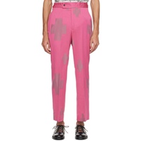 니들스 NEEDLES Pink Jacquard Trousers 231821M191001