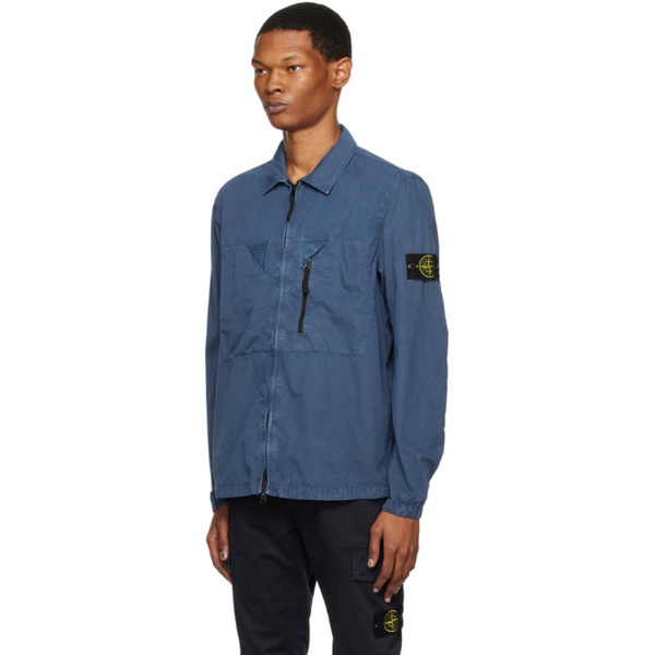 스톤아일랜드 스톤아일랜드 Stone Island Navy Garment-Dyed Jacket 231828M180044