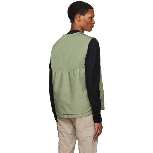 스톤아일랜드 스톤아일랜드 Stone Island Green Garment-Dyed Vest 231828M185006