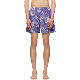 노아 Noah Purple Paisley Swim Shorts 231876M208000