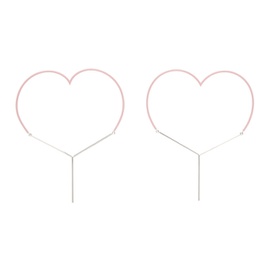 와이프로젝트 Y/Project Pink Maxi Y Heart Earrings 231893F022011