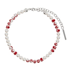 슈슈통 SHUSHU/TONG SSENSE Exclusive White & Red YVMIN 에디트 Edition Pearl Necklace 231901F023018