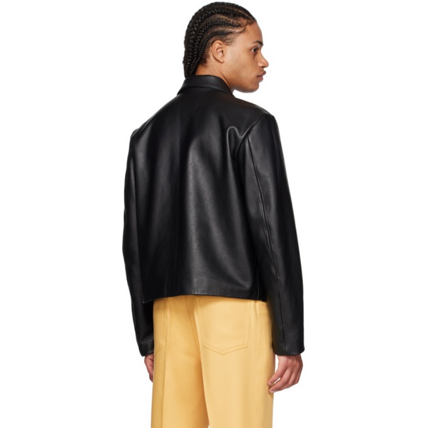  세컨드 레이어 Second/Layer Black Mad Dog Leather Jacket 231902M181000