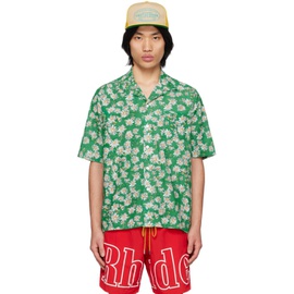 루드 Rhude Green Printed Shirt 231923M192027