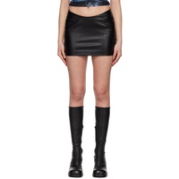미스비헤이브 MISBHV Black Zip Faux-Leather Miniskirt 231937F090002