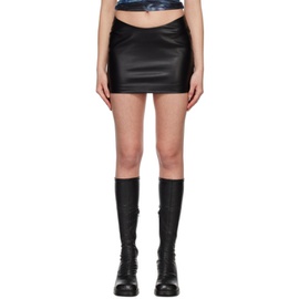 미스비헤이브 MISBHV Black Zip Faux-Leather Miniskirt 231937F090002