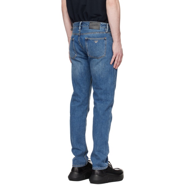  Emporio Armani Blue Five-Pocket Jeans 231951M186005