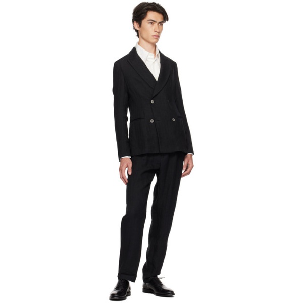  Emporio Armani Black Peaked Suit 231951M196000