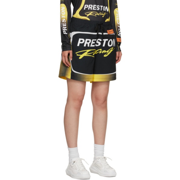  헤론 프레스톤 Heron Preston Black & Yellow Preston Racing Shorts 231967F088013