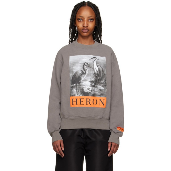  헤론 프레스톤 Heron Preston Gray Heron Sweatshirt 231967F098004