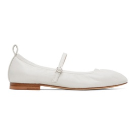 Youth 오프화이트 Off-White Leather Ballerina Flats 231984F118002