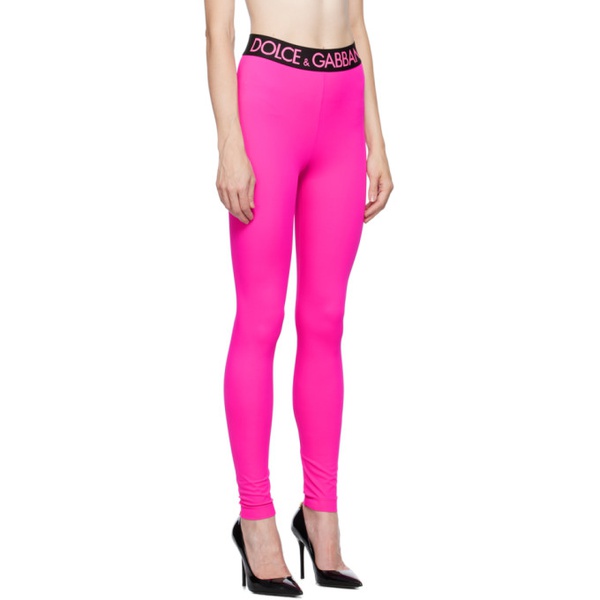 돌체앤가바나 Dolce&Gabbana Pink High-Rise Leggings 232003F085004