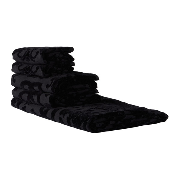  Dolce&Gabbana Black DG Damask Towel Set, 5 pcs 232003M796000