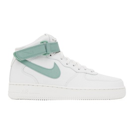 Nike White & Green Air Force 1 07 Mid Sneakers 232011F127009