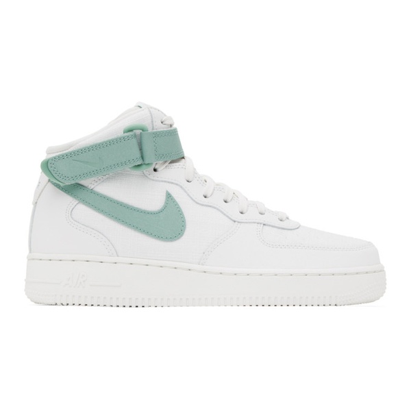나이키 Nike White & Green Air Force 1 07 Mid Sneakers 232011F127009