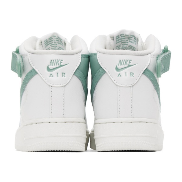 나이키 Nike White & Green Air Force 1 07 Mid Sneakers 232011F127009
