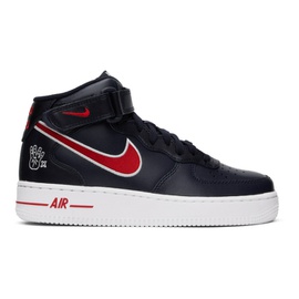Nike Navy Air Force 1 07 Mid Sneakers 232011F127013