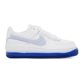 Nike White & Blue Air Force 1 Shadow Sneakers 232011F128018