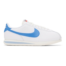 Nike White & Blue Cortez Sneakers 232011F128140