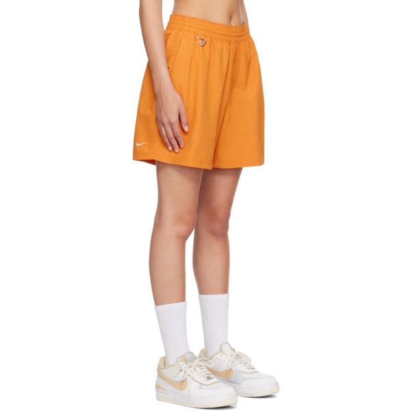 나이키 Nike Orange Embroidered Shorts 232011F541001