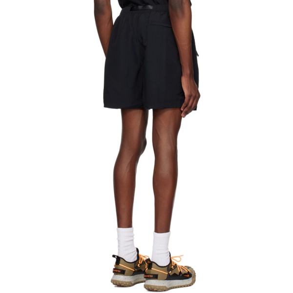나이키 Nike Black Embroidered Shorts 232011M193000