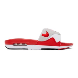 Nike Red & White Air Max 1 Slide Sandals 232011M237077