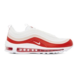 Nike White & Red Air Max 97 Sneakers 232011M237193