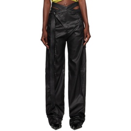 오토링거 Ottolinger Black Wrap Faux-Leather Jeans 232016F069000