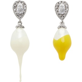 오토링거 Ottolinger Yellow & White Pearl Drop Earrings 232016M144004