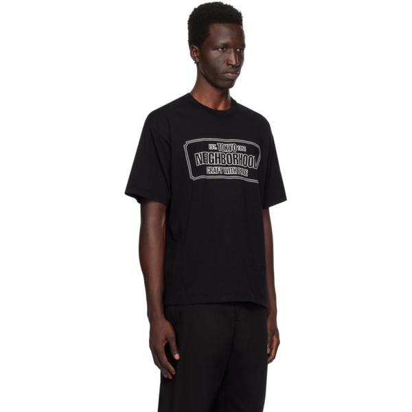  네이버후드상판 Neighborhood Black Printed T-Shirt 232019M213025