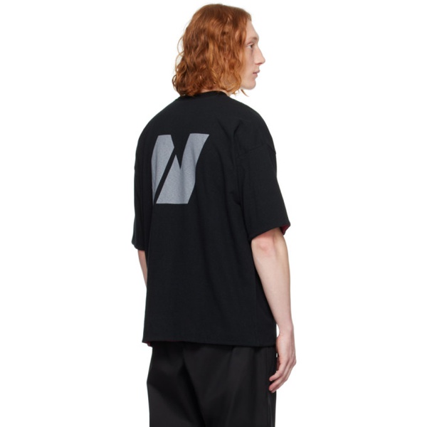  네이버후드상판 Neighborhood Black & Burgundy Reversible T-Shirt 232019M213055