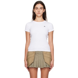 마린 세르 Marine Serre White Mini Fit T-Shirt 232020F110019