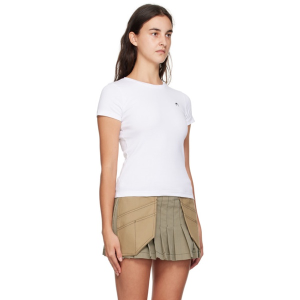  마린 세르 Marine Serre White Mini Fit T-Shirt 232020F110019