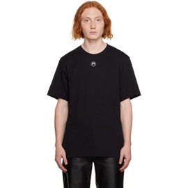 마린 세르 Marine Serre Black Embroidered T-Shirt 232020M213008