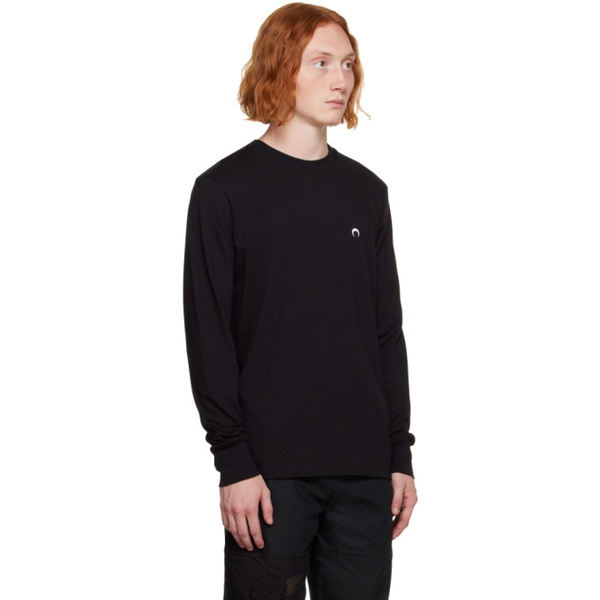  마린 세르 Marine Serre Black Embroidered Long Sleeve T-Shirt 232020M213009