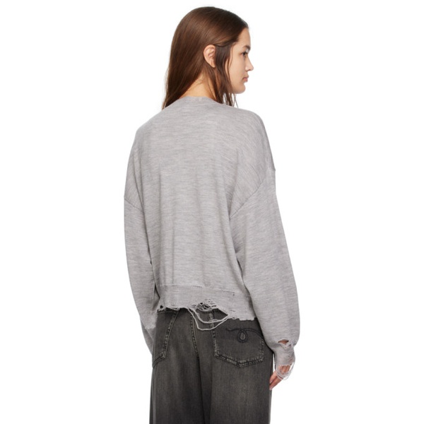  알썰틴 R13 Gray Distressed Sweatshirt 232021F098001