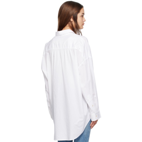  알썰틴 R13 White Drop Neck Shirt 232021F109016