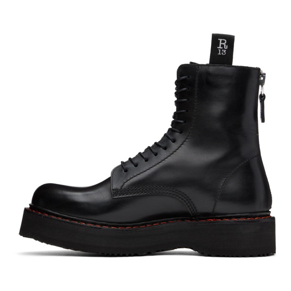  알썰틴 R13 Black Single Stack Boots 232021F113006
