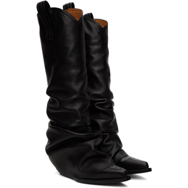  알썰틴 R13 Black Sleeve Cowboy Boots 232021F115001