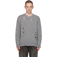 알썰틴 R13 Gray Distressed Sweater 232021M201014