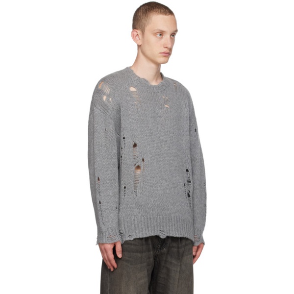 알썰틴 R13 Gray Distressed Sweater 232021M201014